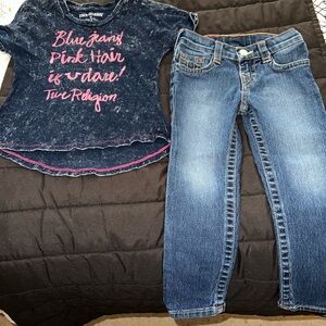 True Religion Girls Graphic Tshirt And Casey Skinny Jeans Sz 4